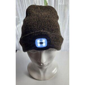 Brookstone Knit Beanie Hat with LED Headlamp